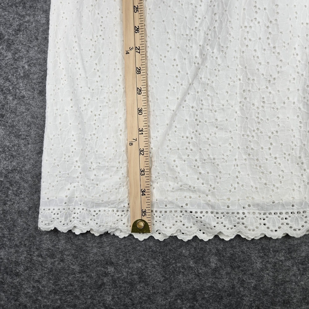 Lily Pulitzer Adeline Dress Women's Sz 8 White Eyelet Embellished Ruffled V Neck - Picture 7 of 8